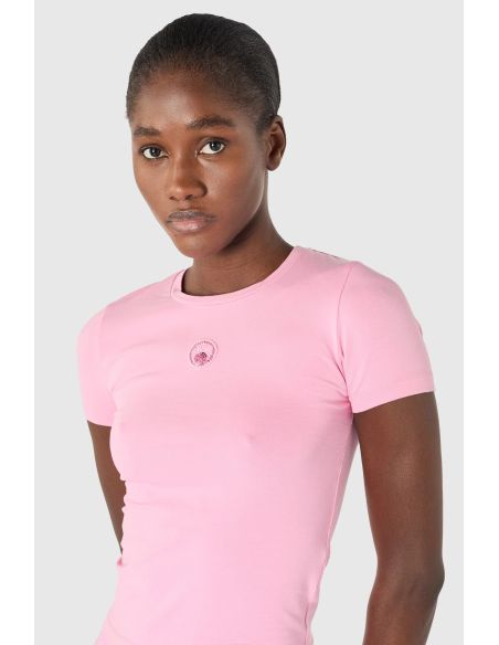 TSHIRT BABY FIT LOGO PERLE ROSE