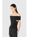 HAUT DRAPÉ ÉPAULES DÉNUDÉES NOIR
