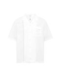 UPCYCLED HOUSEHOLD LINEN BOWLING SHIRT WHITE