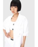 CHEMISE DE BOWLING LIN RECYCLÉ BLANC