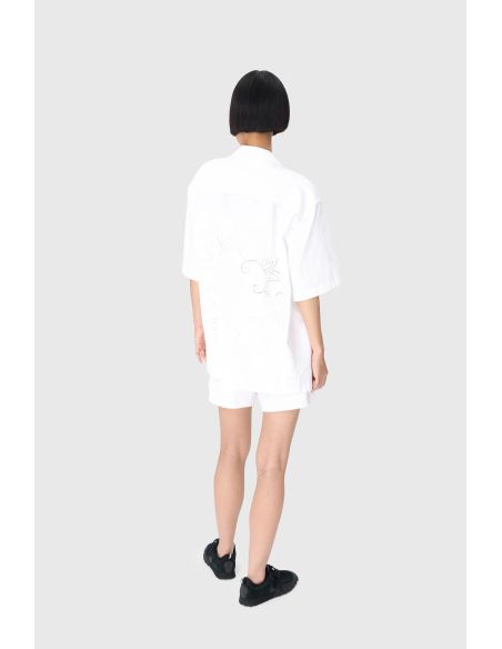 CHEMISE DE BOWLING LIN RECYCLÉ BLANC