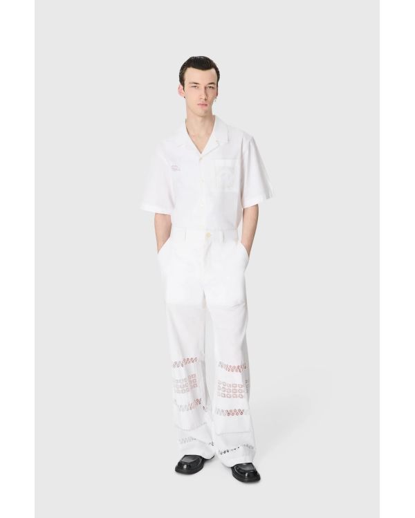 CHEMISE DE BOWLING LIN RECYCLÉ BLANC