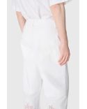 UPCYCLED HOUSEHOLD LINEN BOWLING SHIRT WHITE