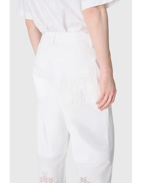 UPCYCLED HOUSEHOLD LINEN BOWLING SHIRT WHITE