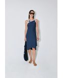 ROBE CROISÉE ROISIN BLEU FONCÉ / BLANC