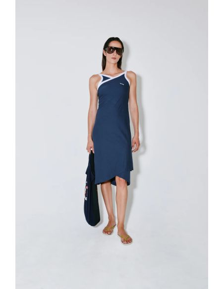 ROBE CROISÉE ROISIN BLEU FONCÉ / BLANC