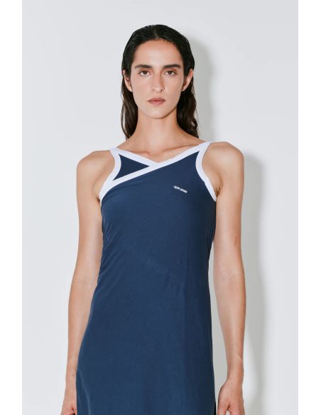 ROBE CROISÉE ROISIN BLEU FONCÉ / BLANC