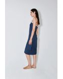 ROBE CROISÉE ROISIN BLEU FONCÉ / BLANC