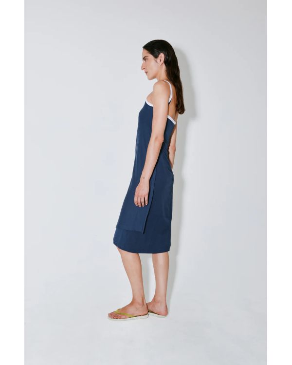ROBE CROISÉE ROISIN BLEU FONCÉ / BLANC