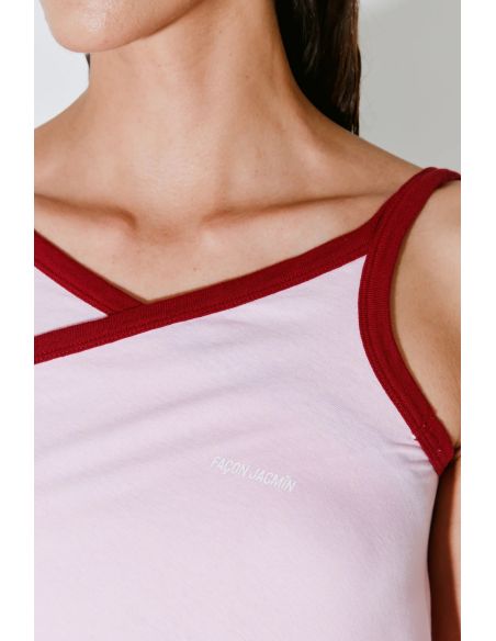 TOP CROISÉ TIMOTHEE ROSE CLAIR / ROUGE