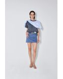 THOAI MIRROR DOUBLE TSHIRT GREY / BLUE STRIPES