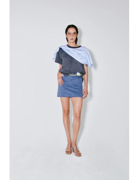 THOAI MIRROR DOUBLE TSHIRT GREY / BLUE STRIPES