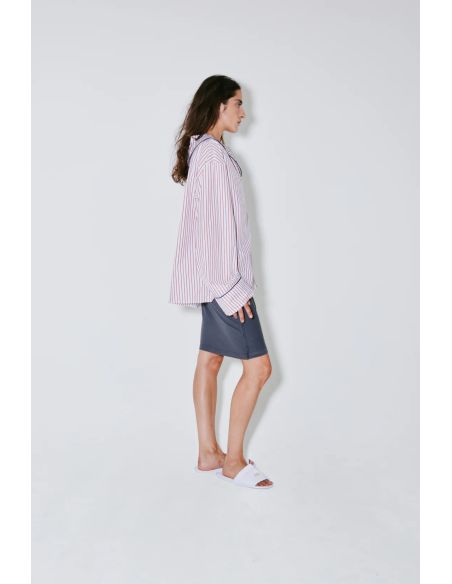 CHRISTINA PYJAMA SHIRT RED WHITE STRIPES