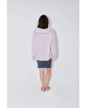 CHRISTINA PYJAMA SHIRT RED WHITE STRIPES