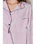 CHEMISE PYJAMA CHRISTINA À RAYURES ROUGES / BLANCHES