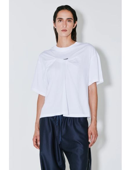 TSHIRT TEMAX LOGO PLISSÉ BLANC