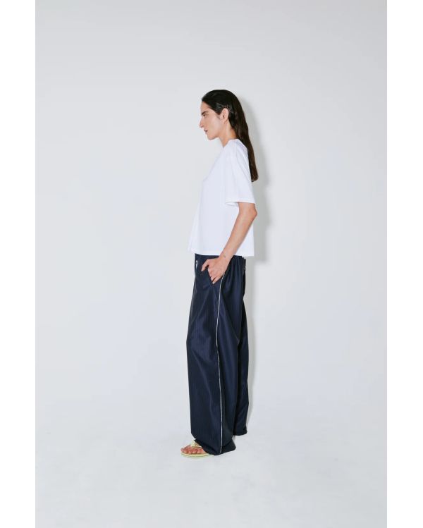 TEMAX PLEATED LOGO TSHIRT WHITE