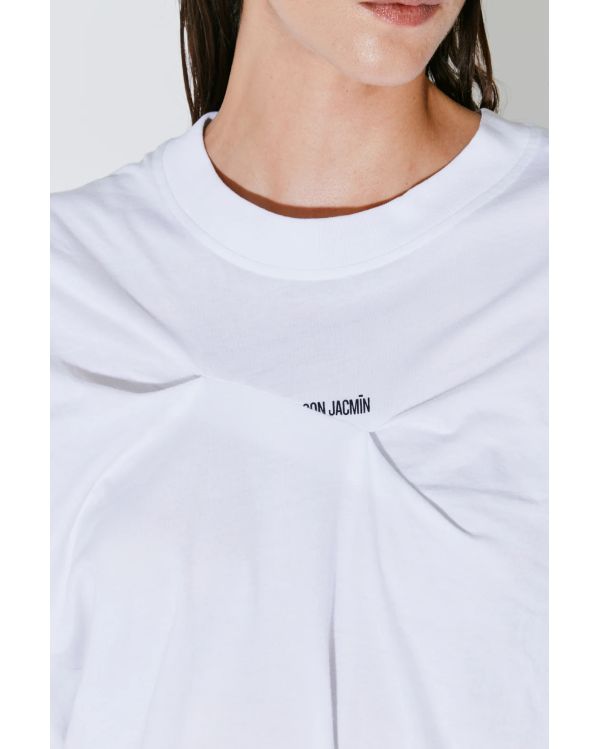TSHIRT TEMAX LOGO PLISSÉ BLANC