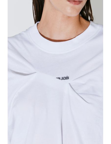 TSHIRT TEMAX LOGO PLISSÉ BLANC