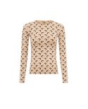 RECYCLED MOON JERSEY SECOND SKIN CREWNECK TOP BEIGE