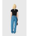 MOON LIGHT BLUE WASH DENIM STRAIGHT JEANS