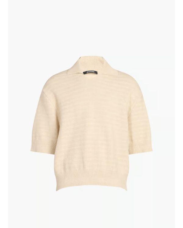 LE POLO MAILLE CHEVRON BEIGE CLAIR