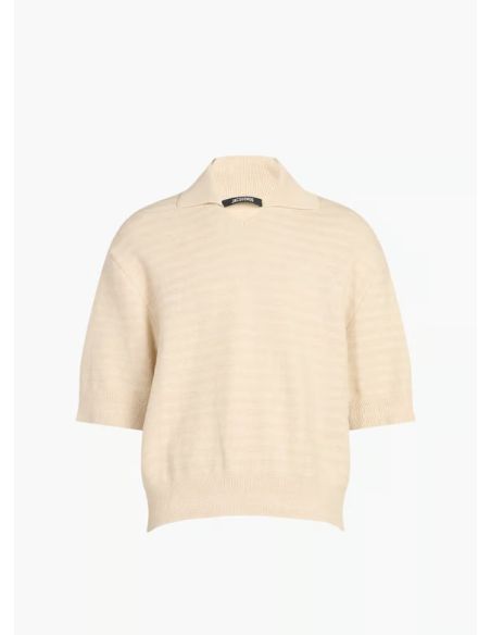 LE POLO MAILLE CHEVRON BEIGE CLAIR