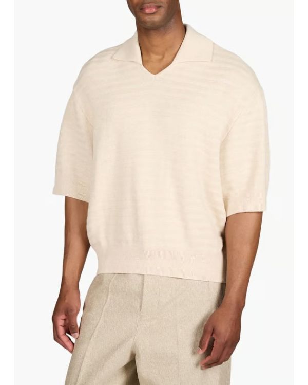 LE POLO MAILLE CHEVRON BEIGE CLAIR 2