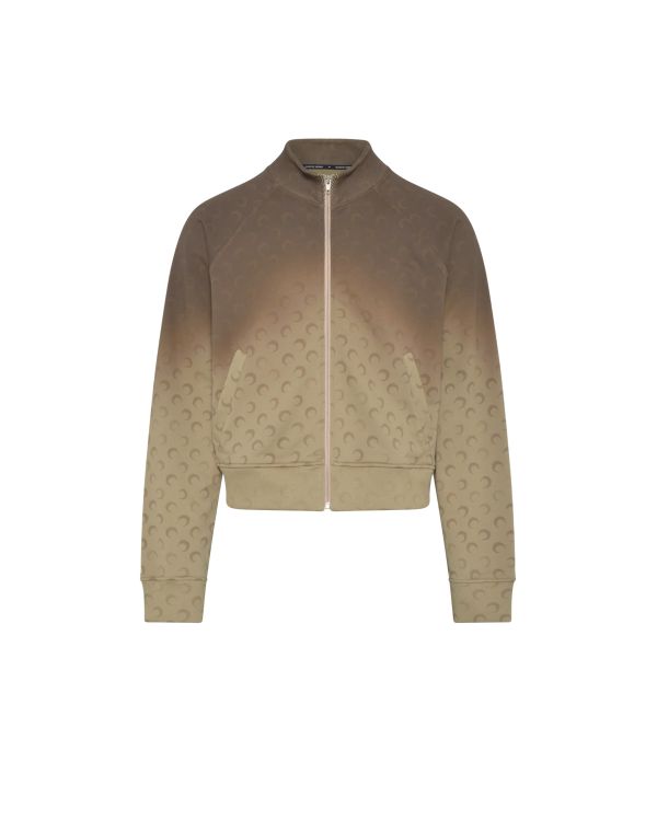 FADED MOON ZIPPED SWEATSHIRT TAUPE BROWN