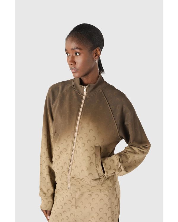 SWEAT ZIPPÉ LUNE DÉGRADÉ MARRON TAUPE