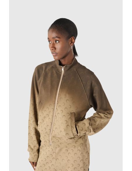 FADED MOON ZIPPED SWEATSHIRT TAUPE BROWN
