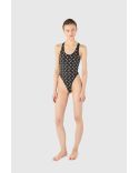 MOON PRINTED JERSEY SWIMWEAR ONE PIECE BLACK