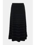 JUPE MIDI DRUE MAILLE OEILLETS NOIR