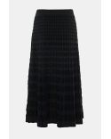 DRUE EYELET KNIT MIDI SKIRT BLACK