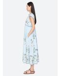 AUDRA EMBROIDERY MIDI DRESS BLUE
