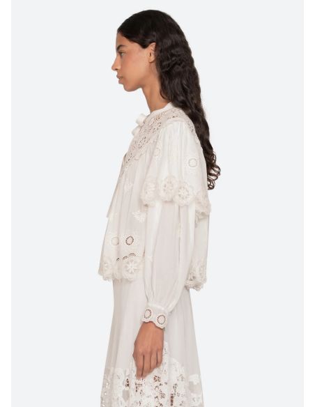 SOFIA EMBROIDERY LONG SLEEVES TOP CREAM