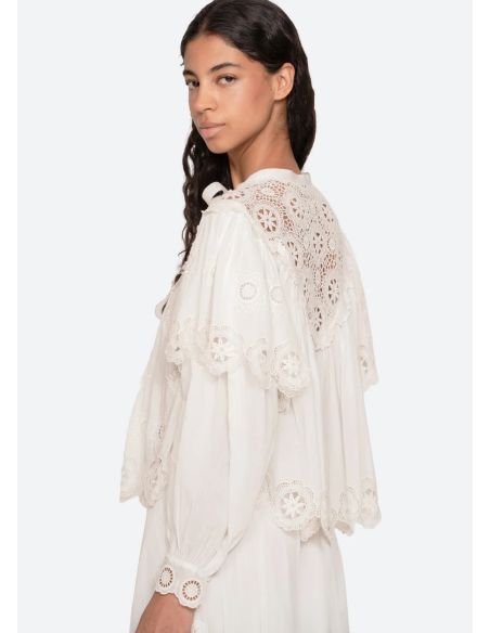 SOFIA EMBROIDERY LONG SLEEVES TOP CREAM
