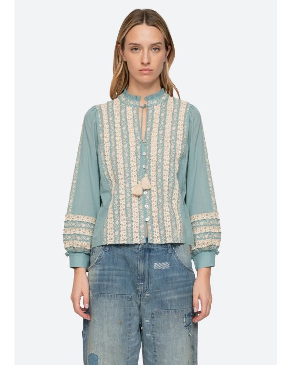 KIRSTEN LONG SLEEVES TOP SKY BLUE