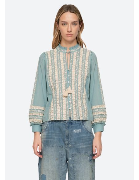 KIRSTEN LONG SLEEVES TOP SKY BLUE