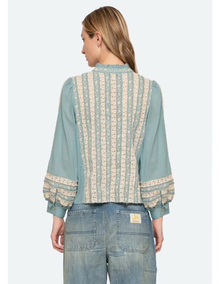 HAUT MANCHES LONGUES KIRSTEN BLEU CIEL