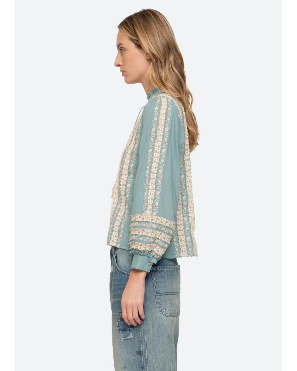 HAUT MANCHES LONGUES KIRSTEN BLEU CIEL