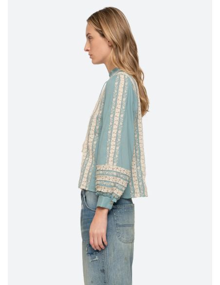 HAUT MANCHES LONGUES KIRSTEN BLEU CIEL
