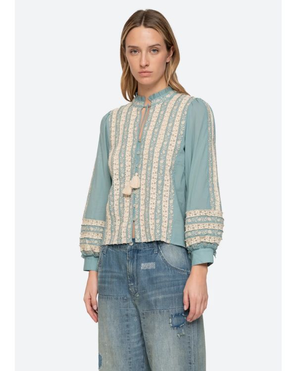 KIRSTEN LONG SLEEVES TOP SKY BLUE