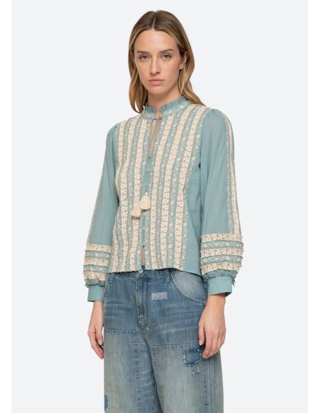 KIRSTEN LONG SLEEVES TOP SKY BLUE