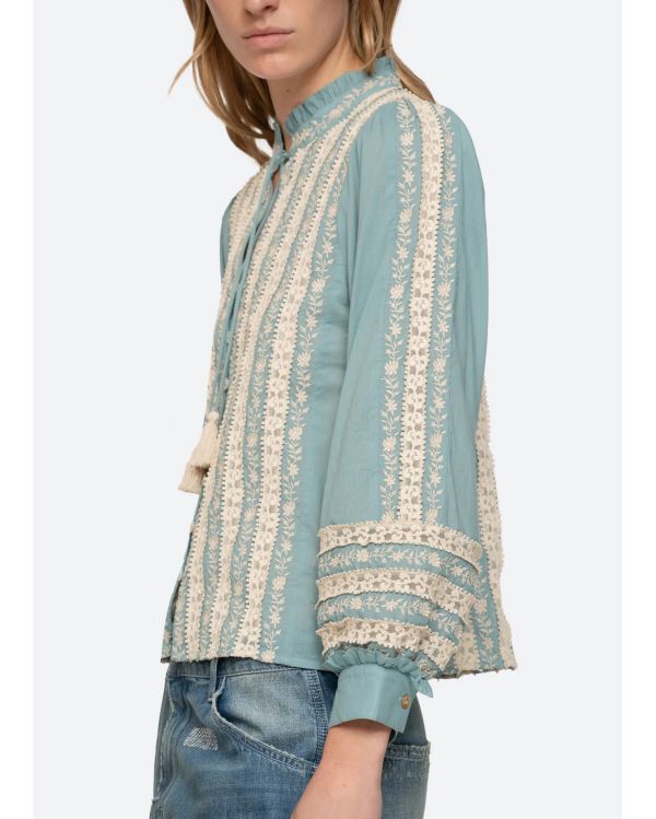 HAUT MANCHES LONGUES KIRSTEN BLEU CIEL