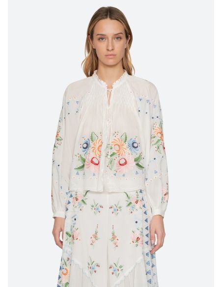 SERAFINA EMBROIDERY LONG SLEEVES BLOUSE CREAM