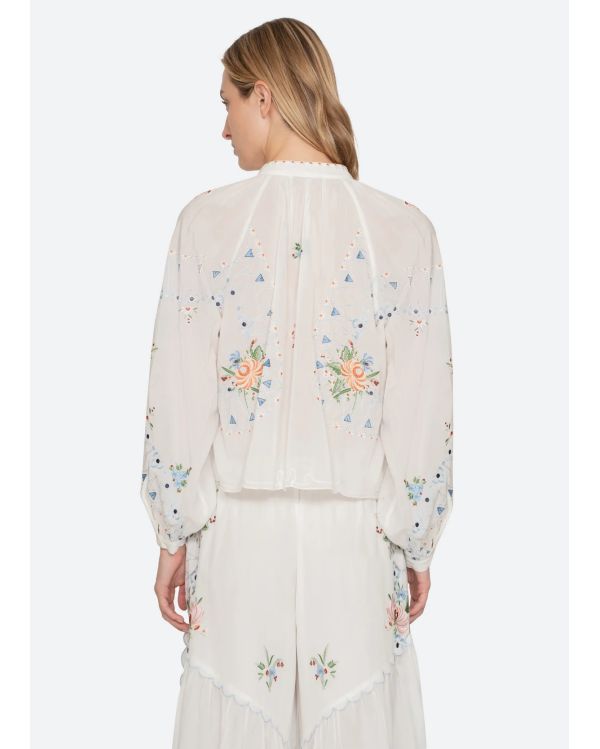 SERAFINA EMBROIDERY LONG SLEEVES BLOUSE CREAM 2