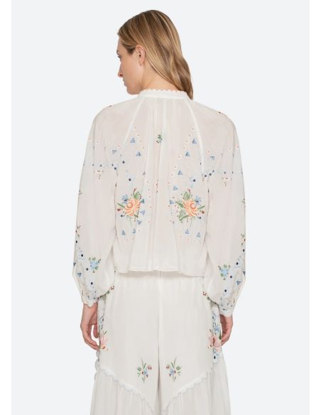 SERAFINA EMBROIDERY LONG SLEEVES BLOUSE CREAM