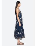 ROBE BLAISE MIDI BRETELLES FINES BLEU MARINE