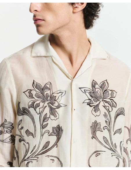 CHEMISE TAOR BLANC CASSÉ